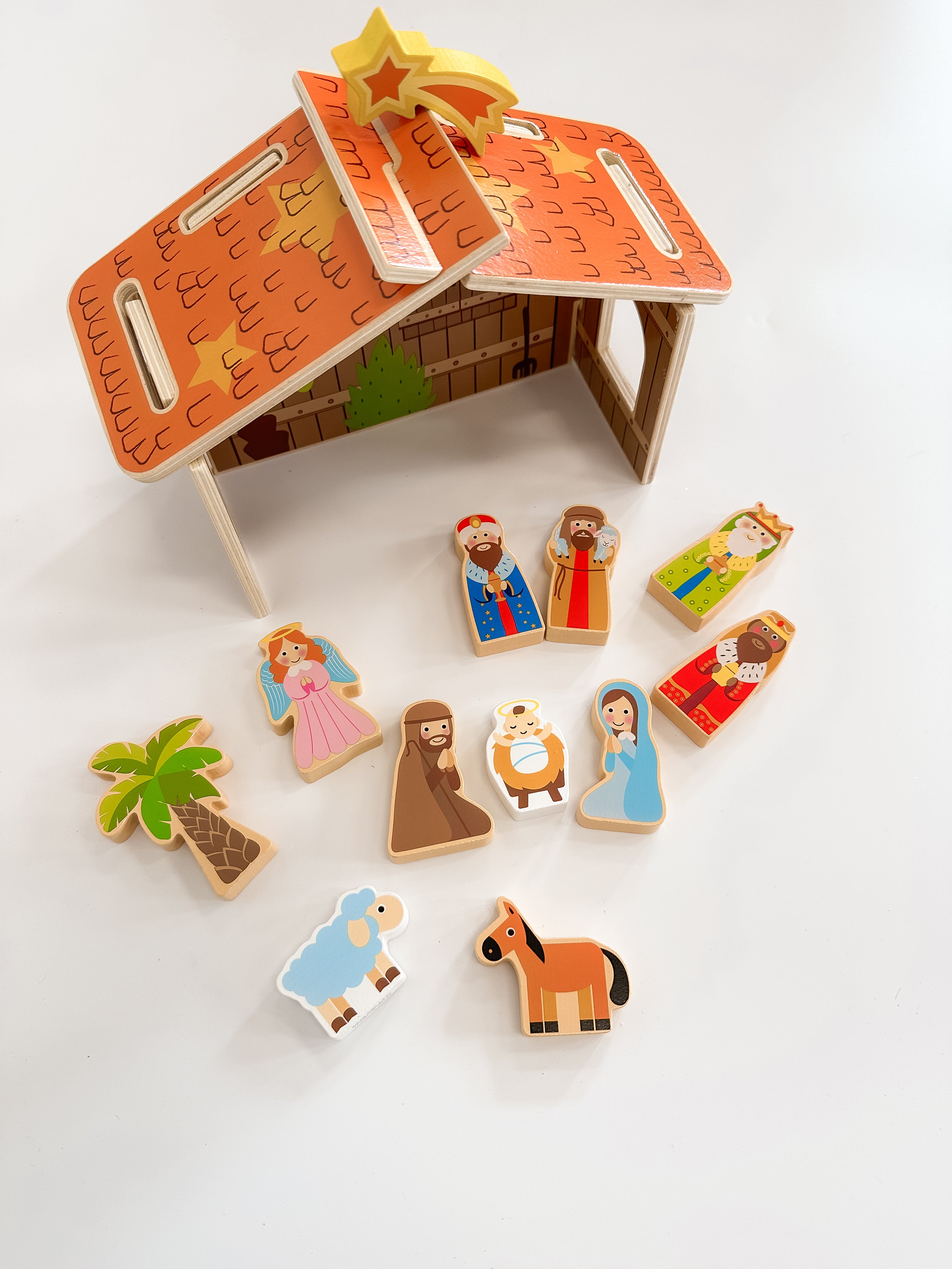 WOOD NATIVITY SET MUD PIE HARCO