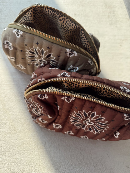BANDANA COSMETIC POUCH | BROWN
