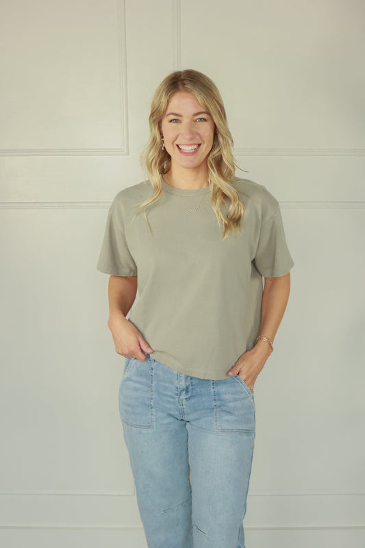 THE EVERGREEN CREW CROP TOP