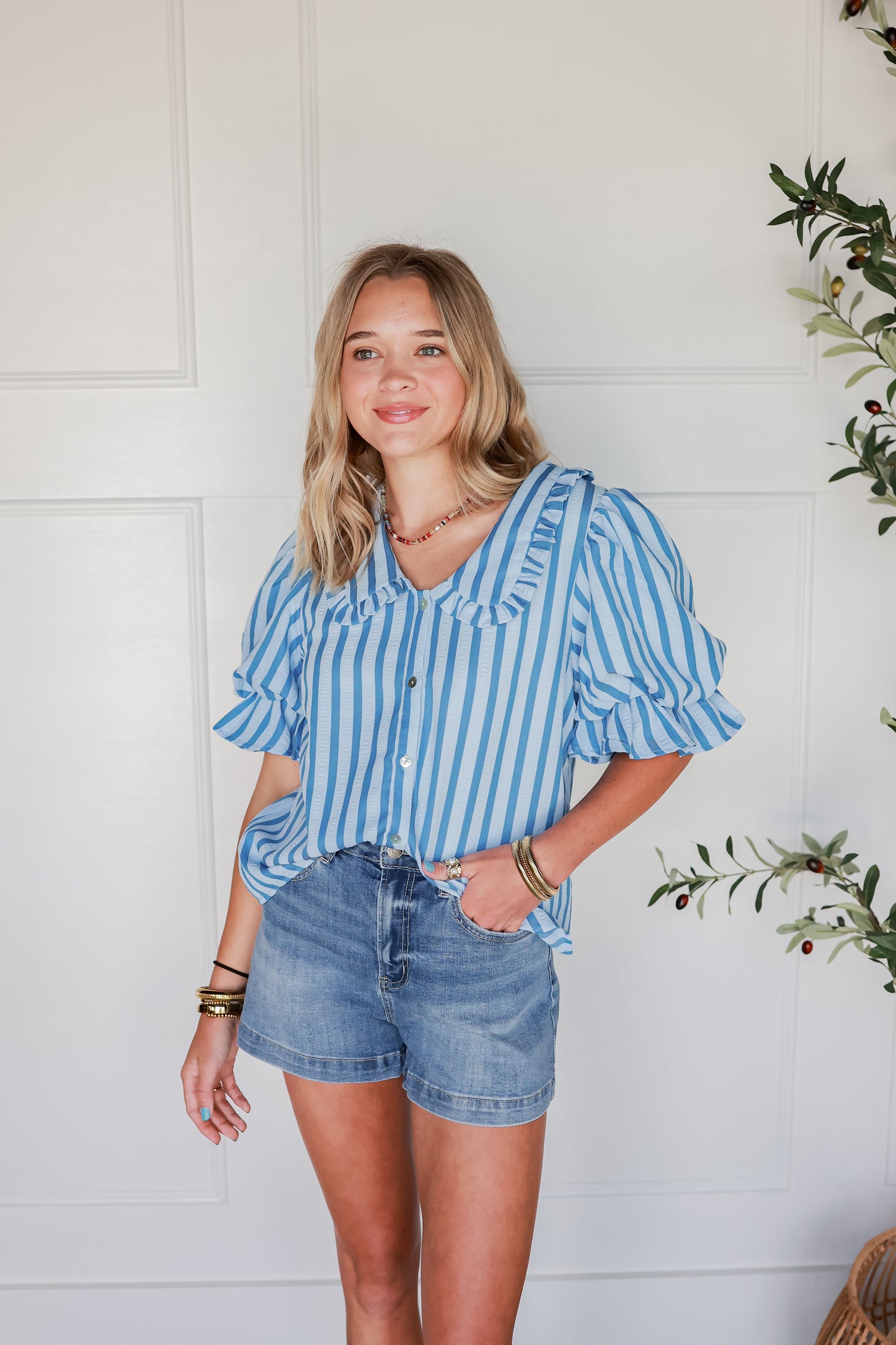 THE SWEET STRIPE FEMININE BLOUSE