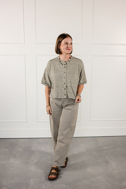 THE CLASSIC BUTTON KNIT TOP