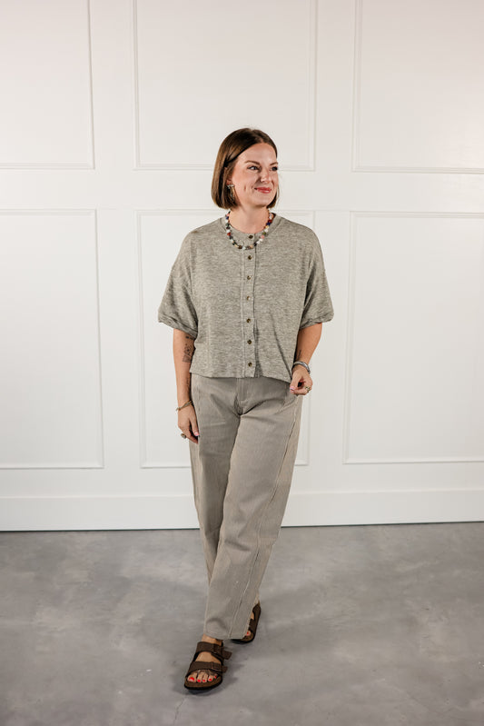THE CLASSIC BUTTON KNIT TOP