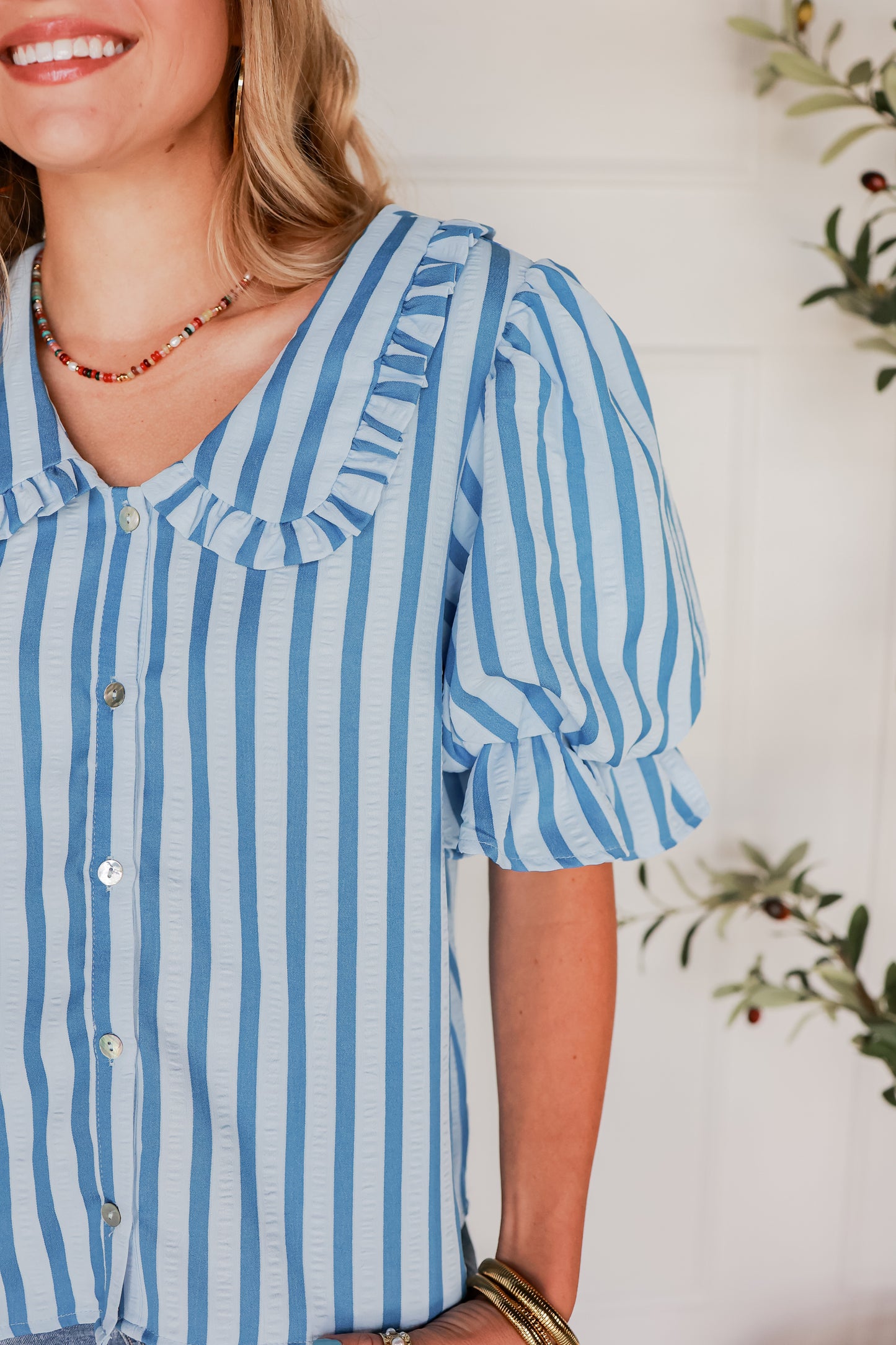 THE SWEET STRIPE FEMININE BLOUSE