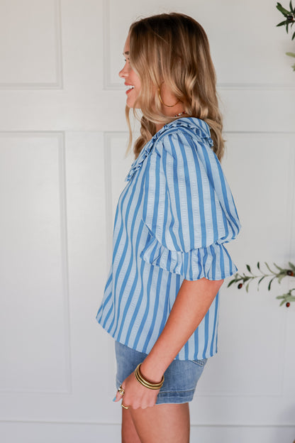 THE SWEET STRIPE FEMININE BLOUSE