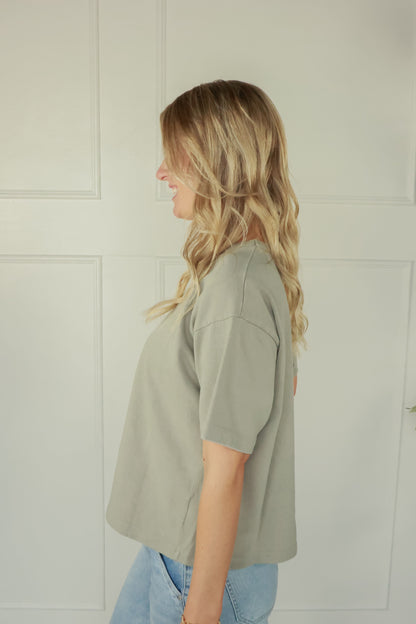 THE EVERGREEN CREW CROP TOP