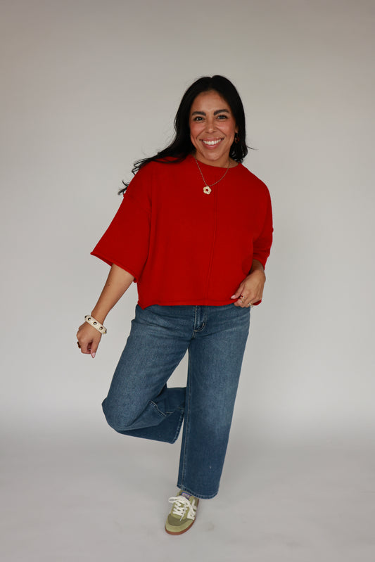 THE OVERSIZED CREWNECK | DEEP RED