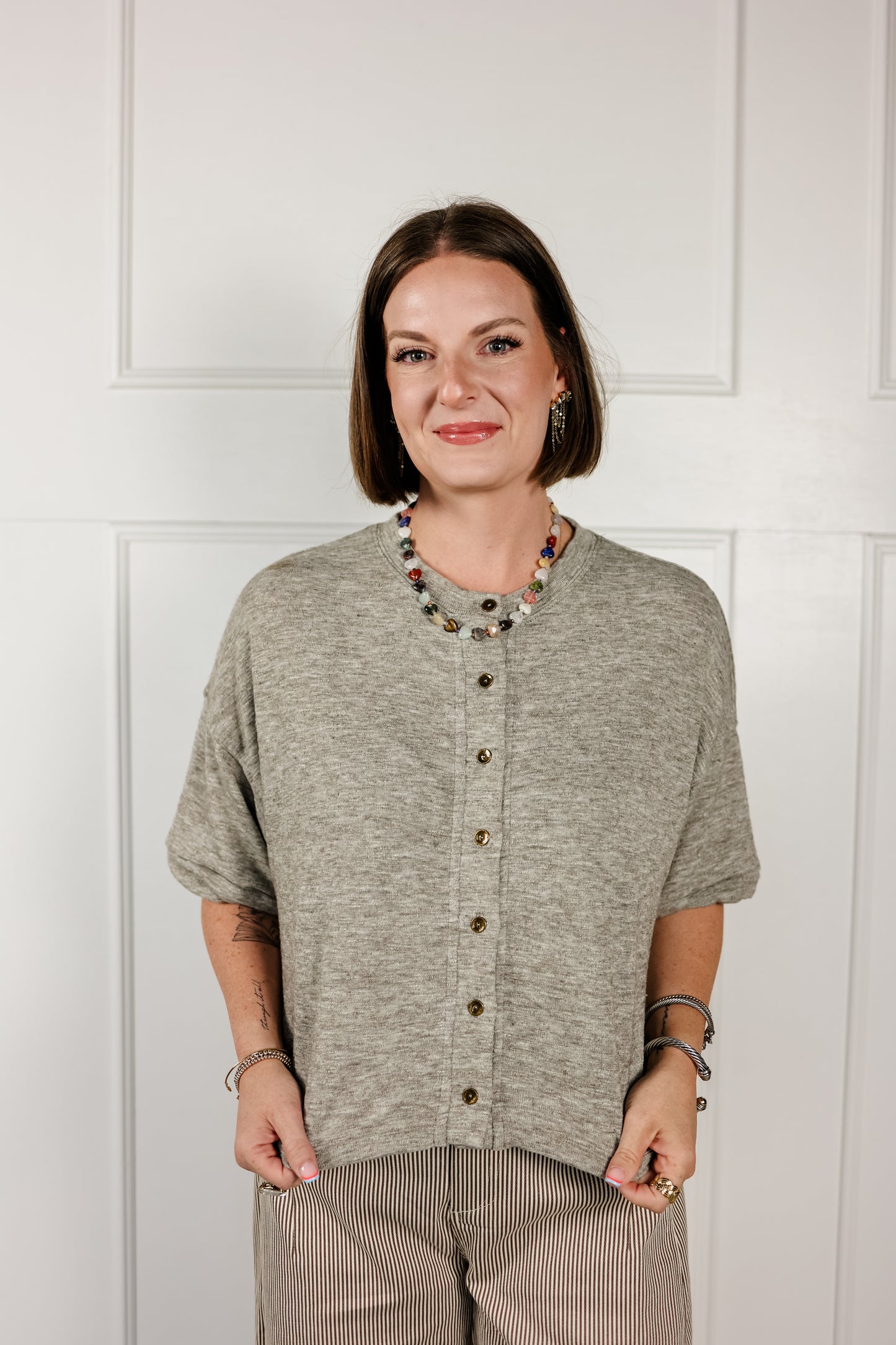 THE CLASSIC BUTTON KNIT TOP