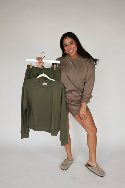 THE PULLOVER SET IN MOCHA BROWN | TOP ONLY