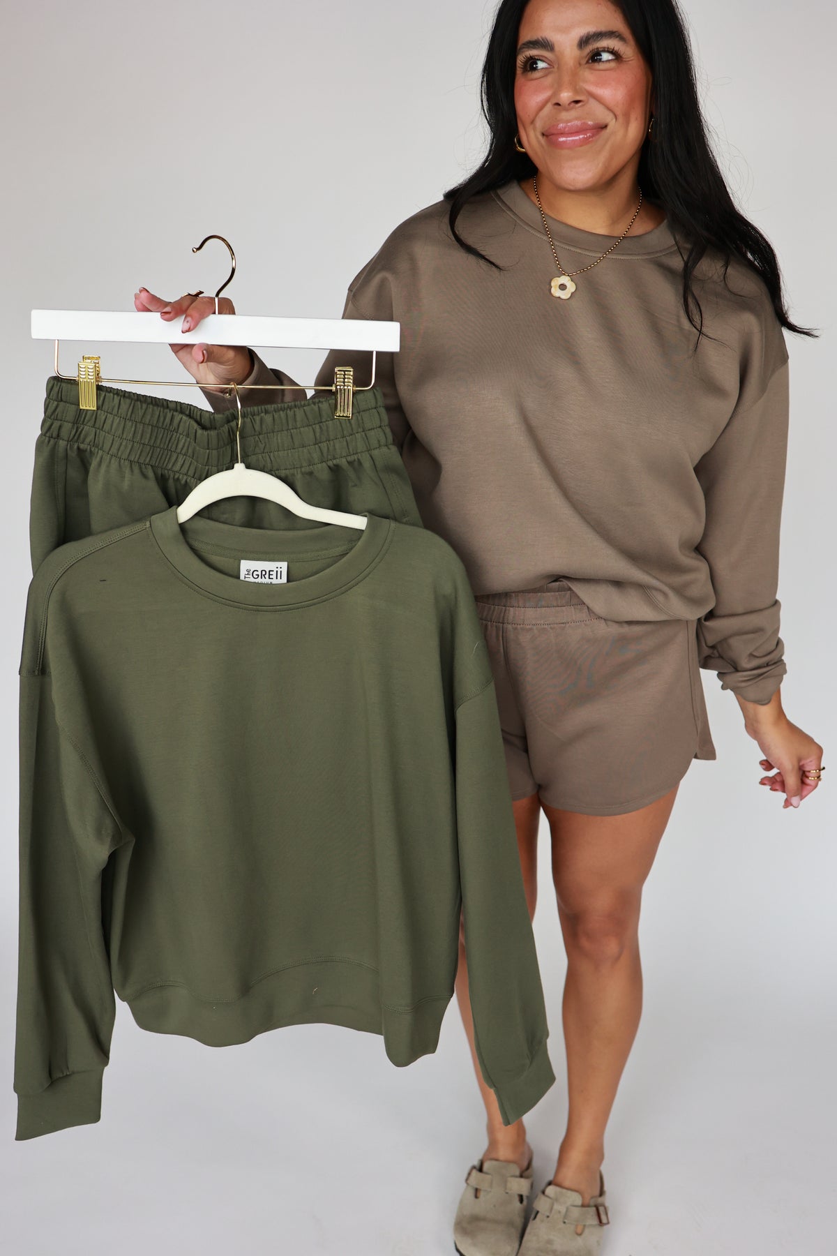 THE PULLOVER SET IN OLIVE | BOTTOMS ONLY