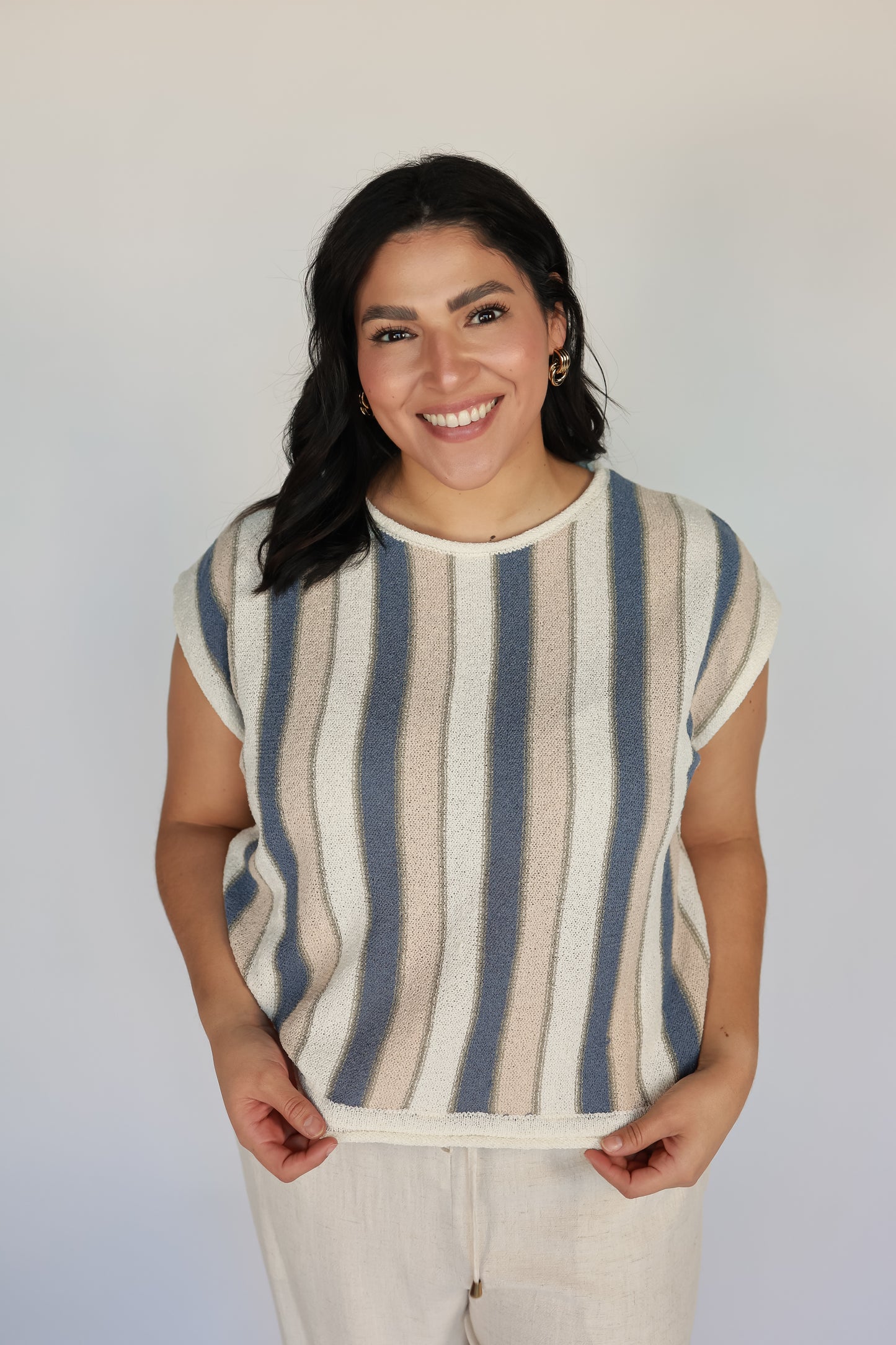 THE NAUTICAL KNITTED STRIPED TOP