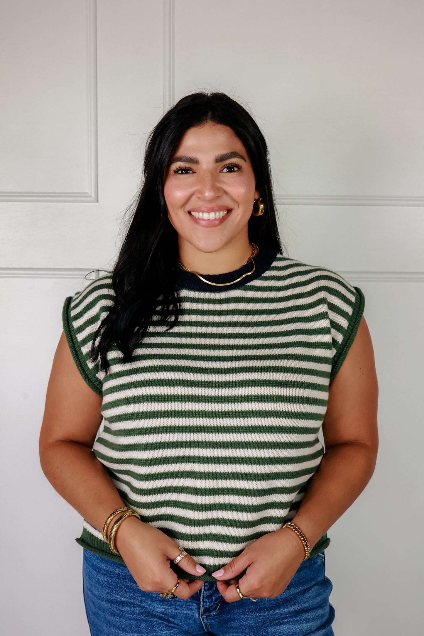 THE OLIVE STRIPED TOP