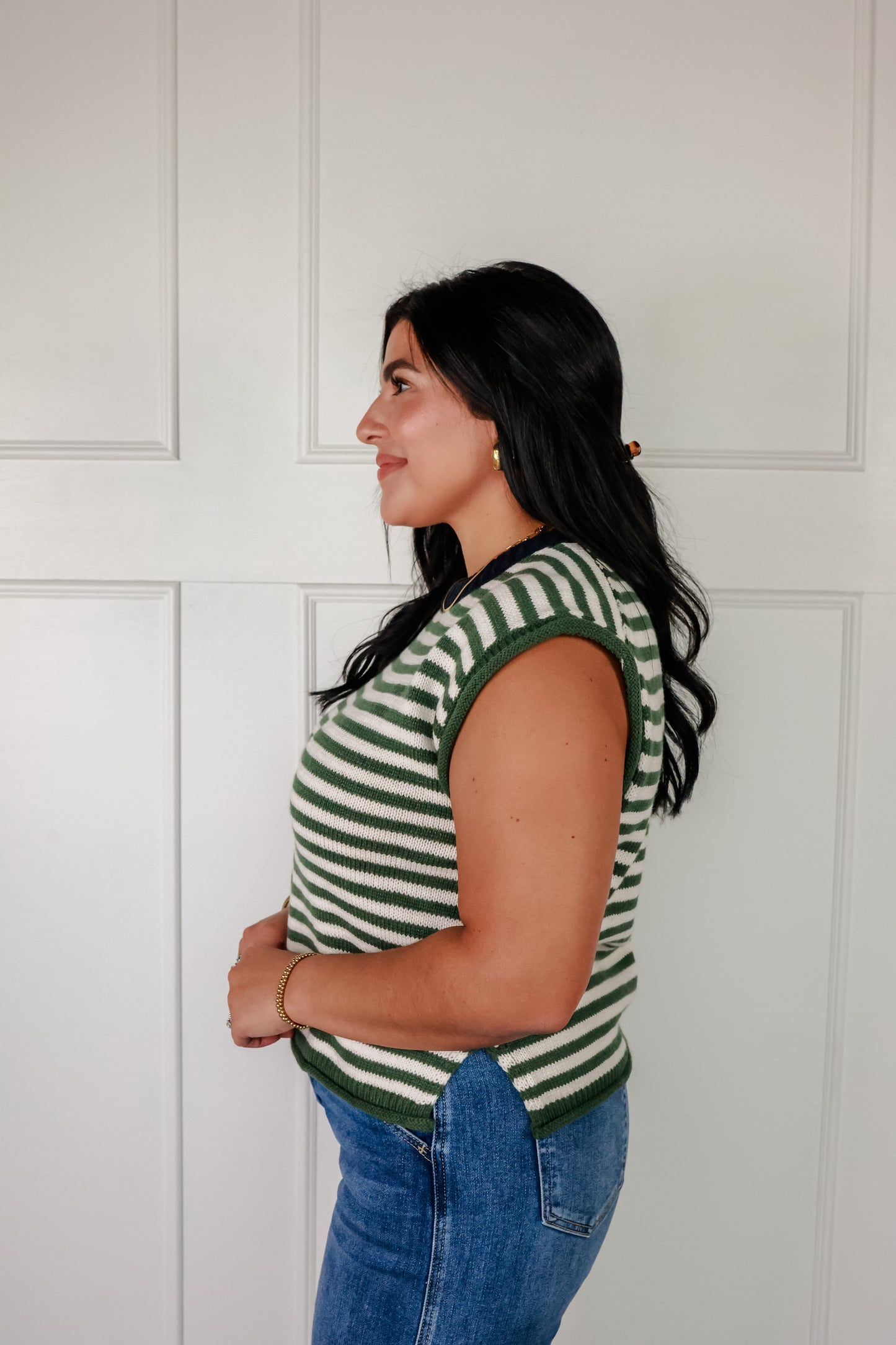 THE OLIVE STRIPED TOP