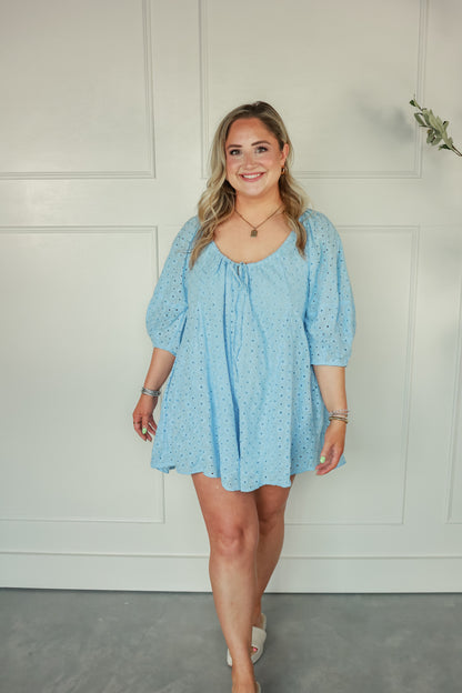 SKY BLUE FLORAL ROMPER