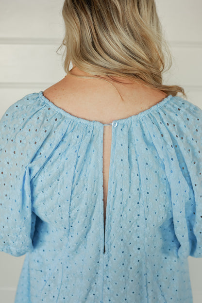 SKY BLUE FLORAL ROMPER