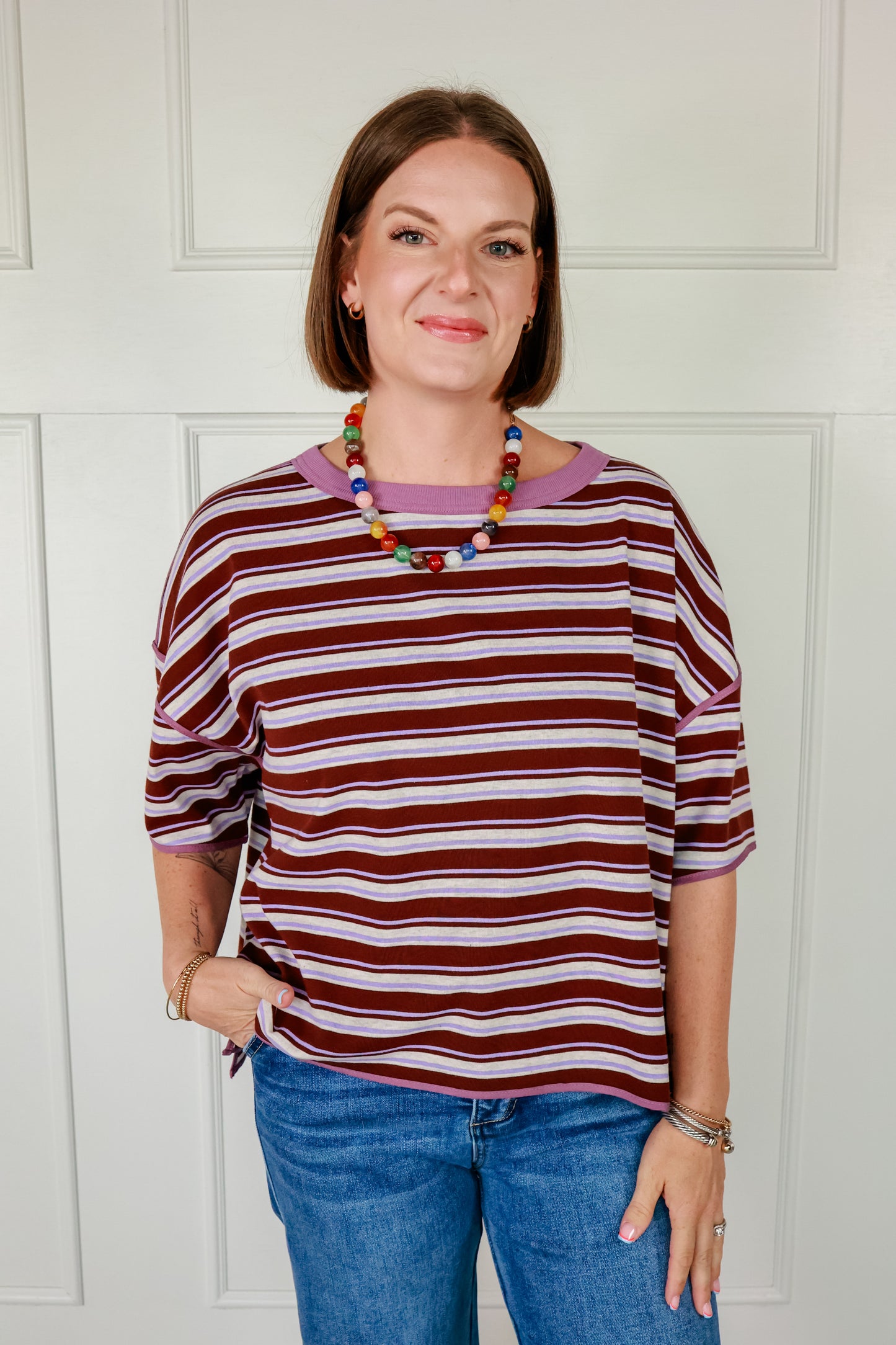 THE STRIPED BOXY TEE