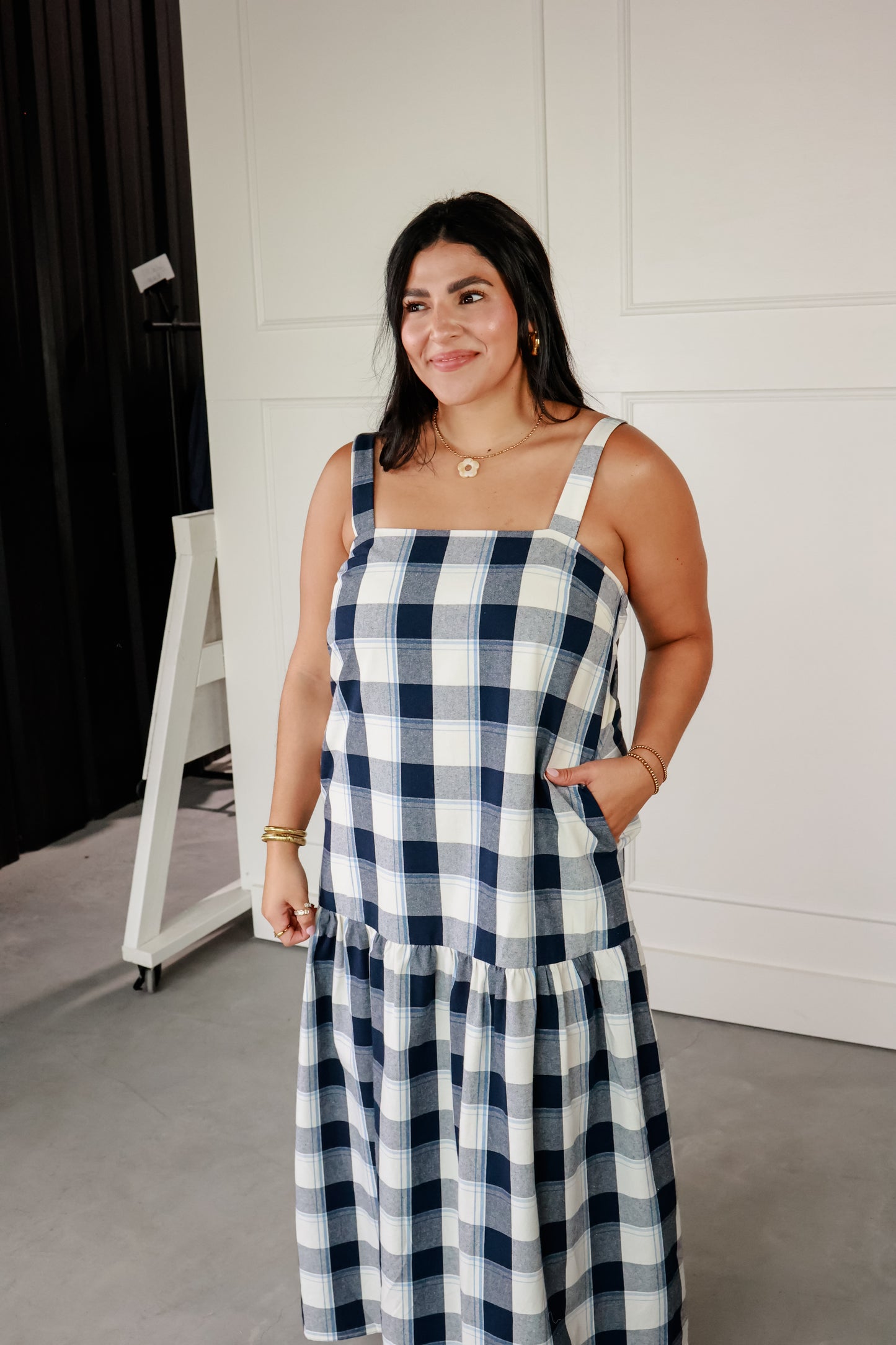 THE WEEKEND PLAID MAXI