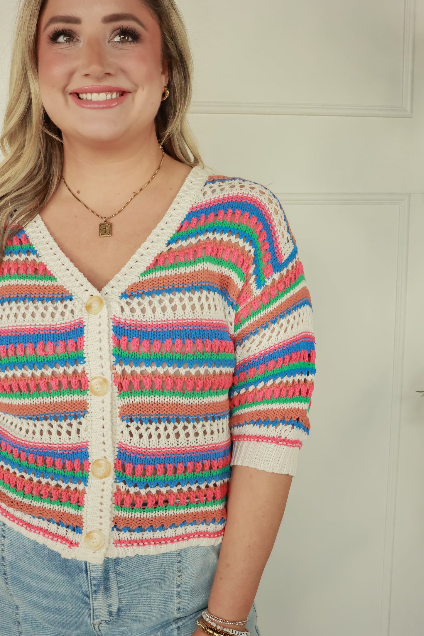 MULTI COLORED KNIT CARDIGAN