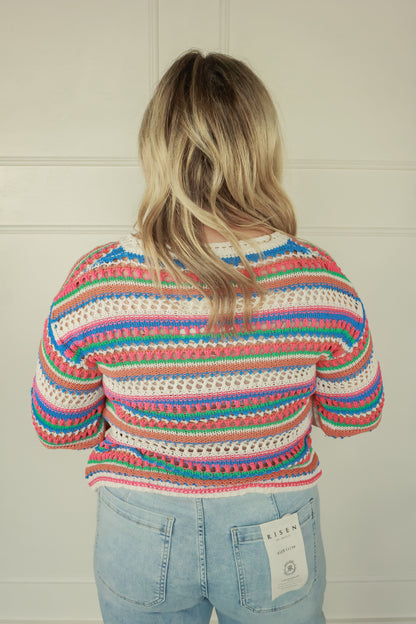 MULTI COLORED KNIT CARDIGAN
