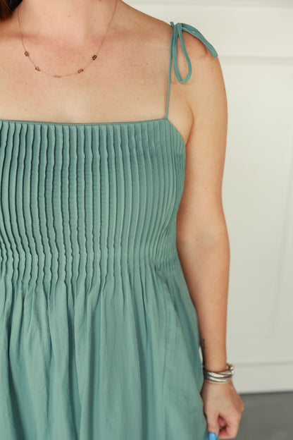 THE SIENNA MIDI DRESS | SMOKY TEAL