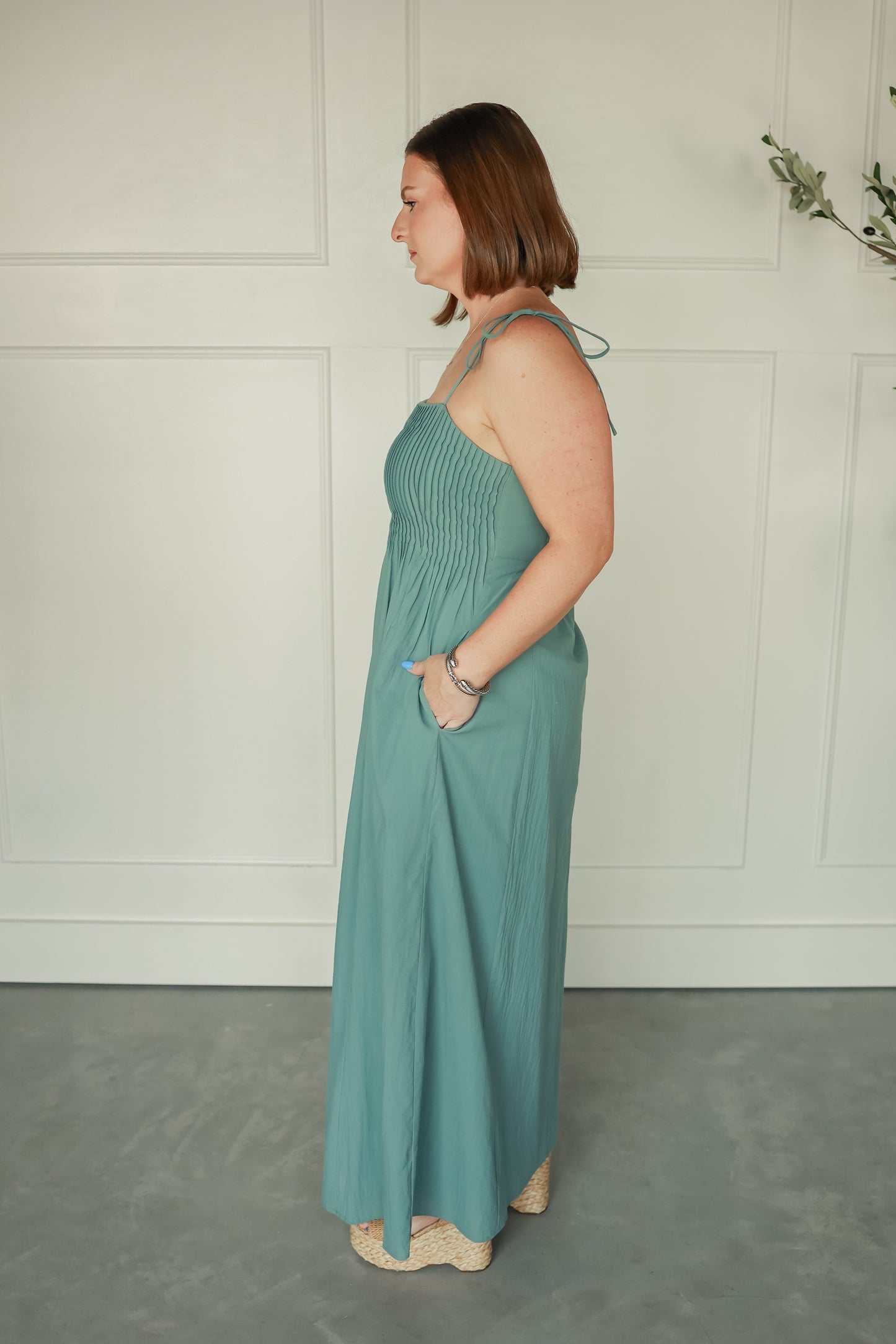 THE SIENNA MIDI DRESS | SMOKY TEAL