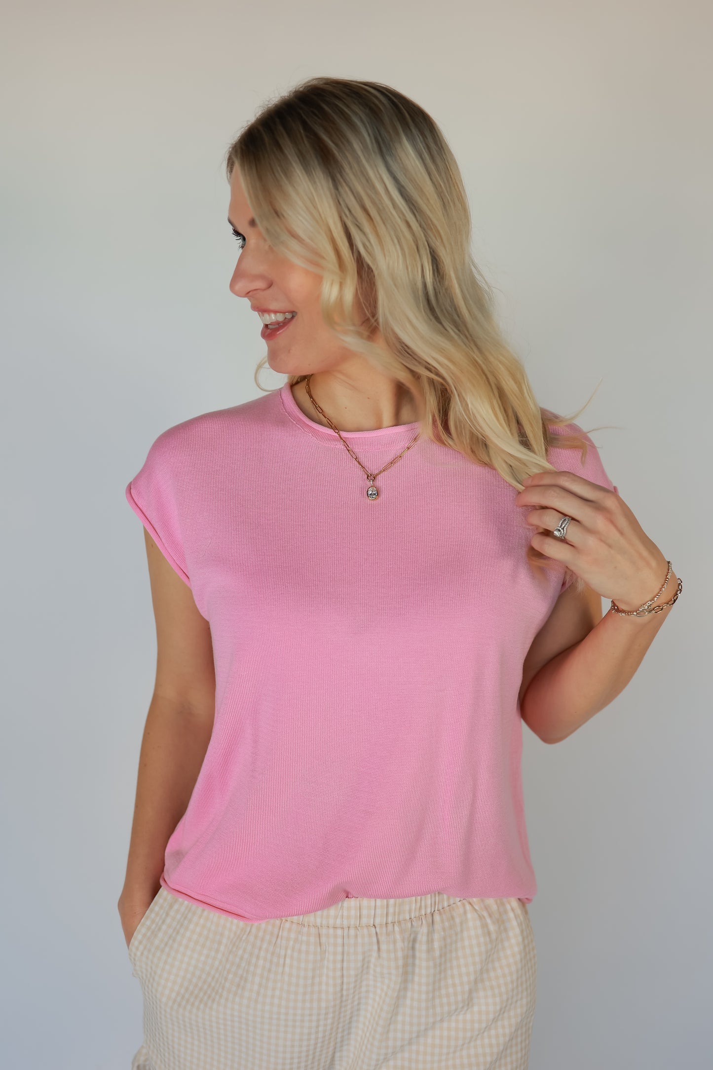 BUBBLEGUM BLISS KNIT SWEATER