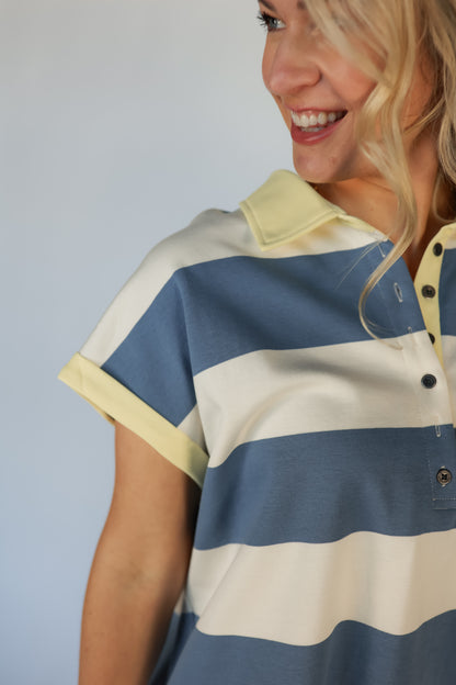 THE FRESH STRIPE COLLAR TOP
