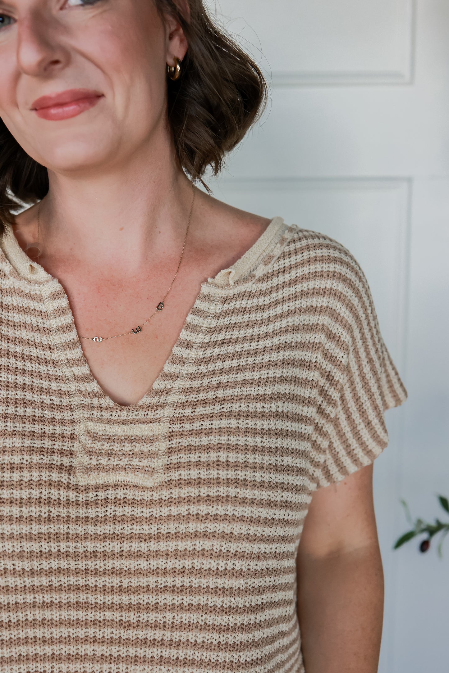 STONE + SAND STRIPE TOP