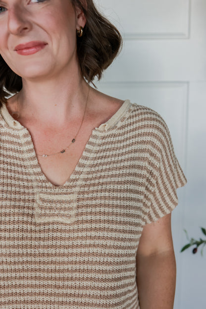 STONE + SAND STRIPE TOP