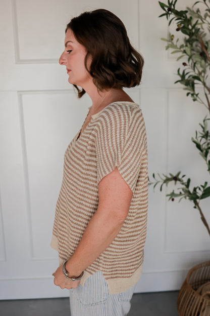 STONE + SAND STRIPE TOP