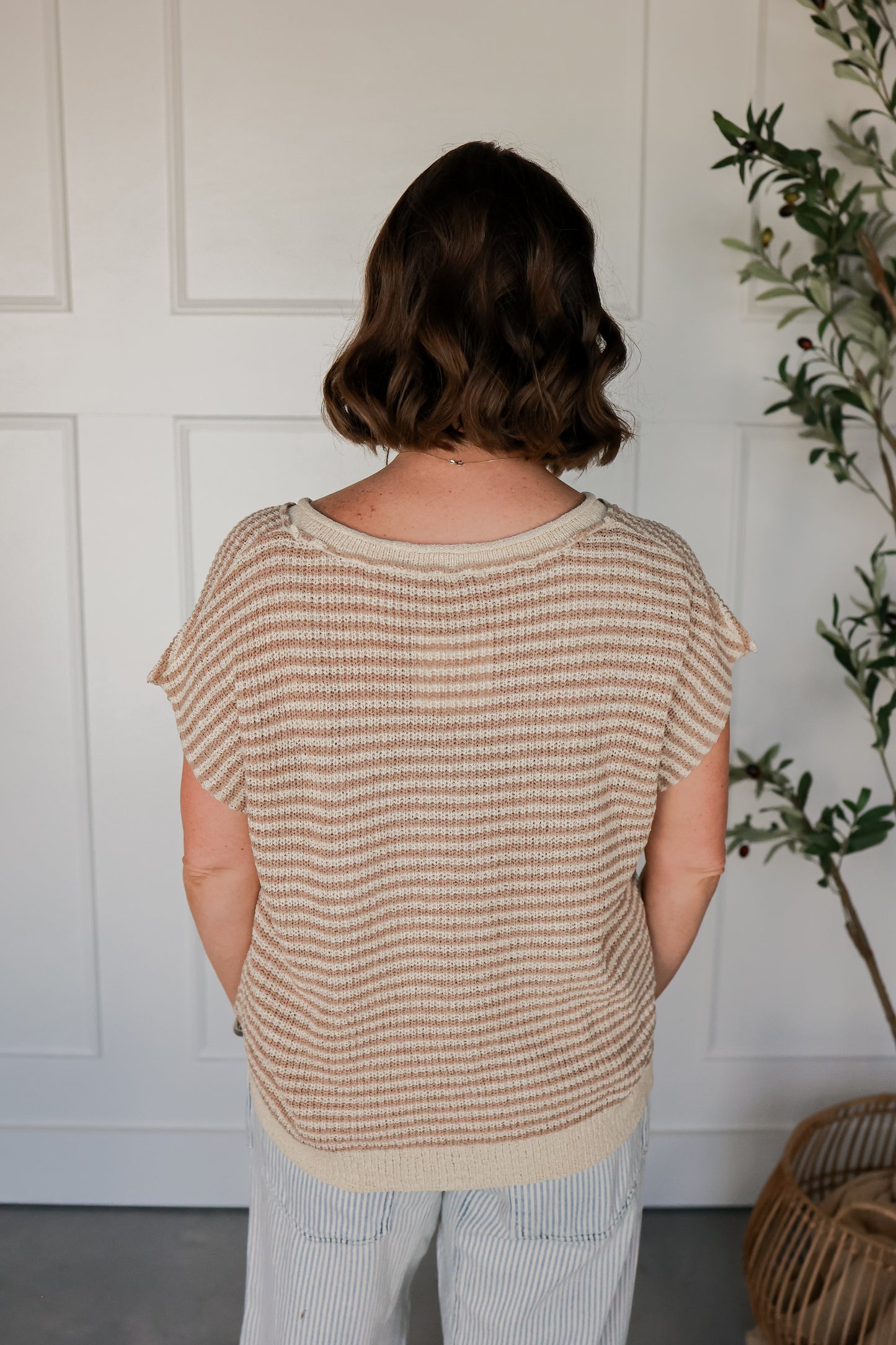 STONE + SAND STRIPE TOP