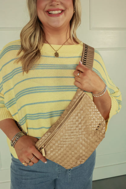 THE WESTLYN BUM BAG | WOVEN TAUPE