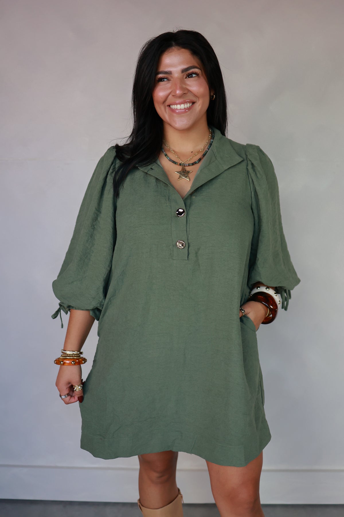 THE OLIVE MOMENT DRESS