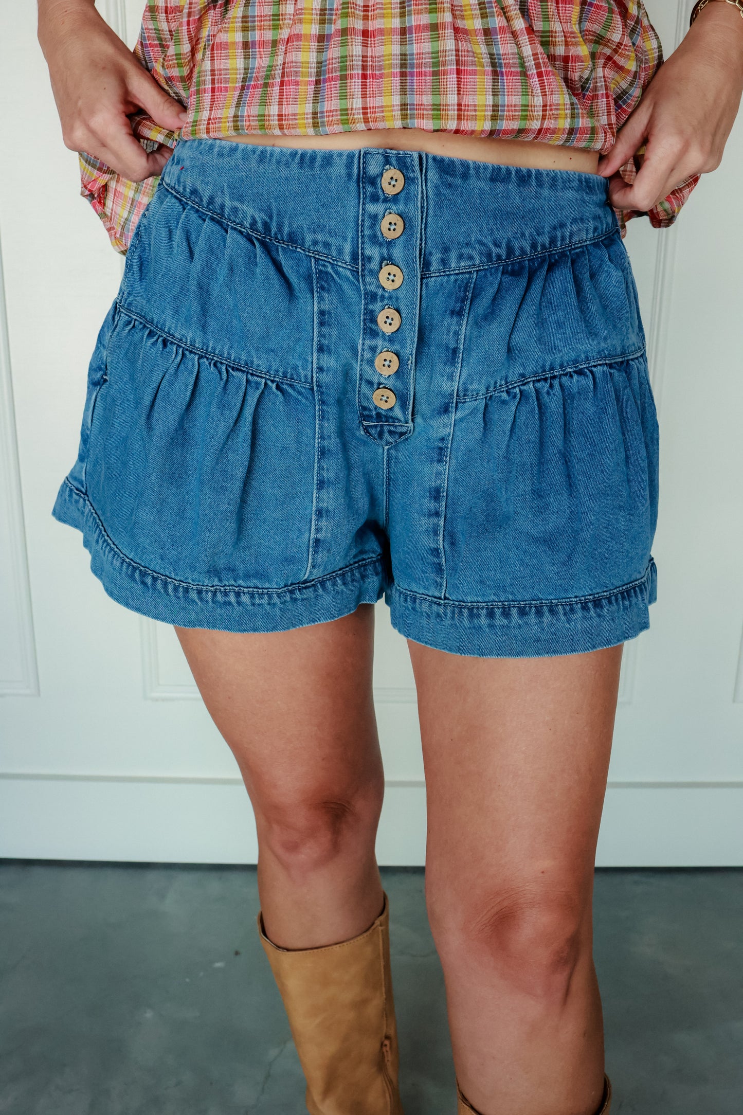 THE FARMER GIRL DENIM SHORTS