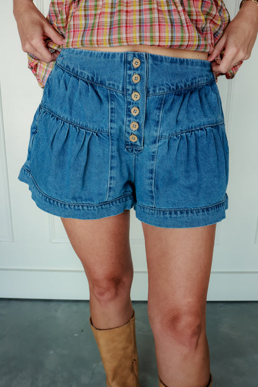 THE FARMER GIRL DENIM SHORTS