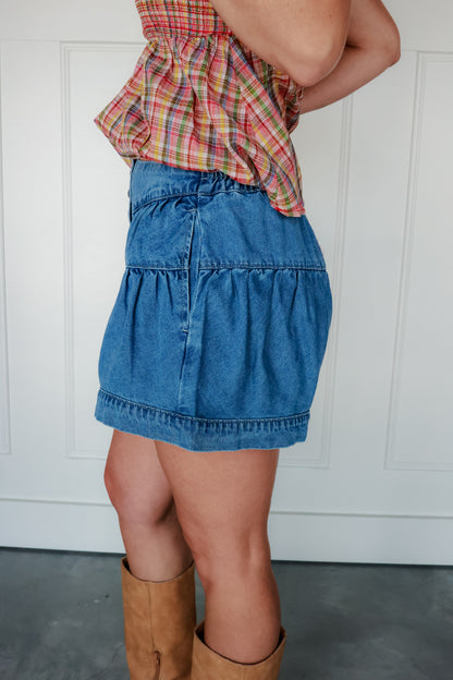 THE FARMER GIRL DENIM SHORTS