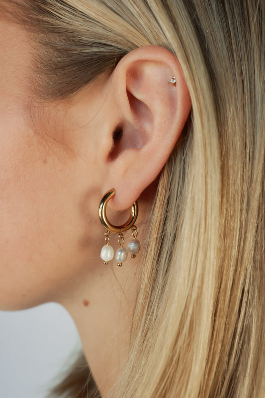 THE TRIPLE PEARL EARRINGS