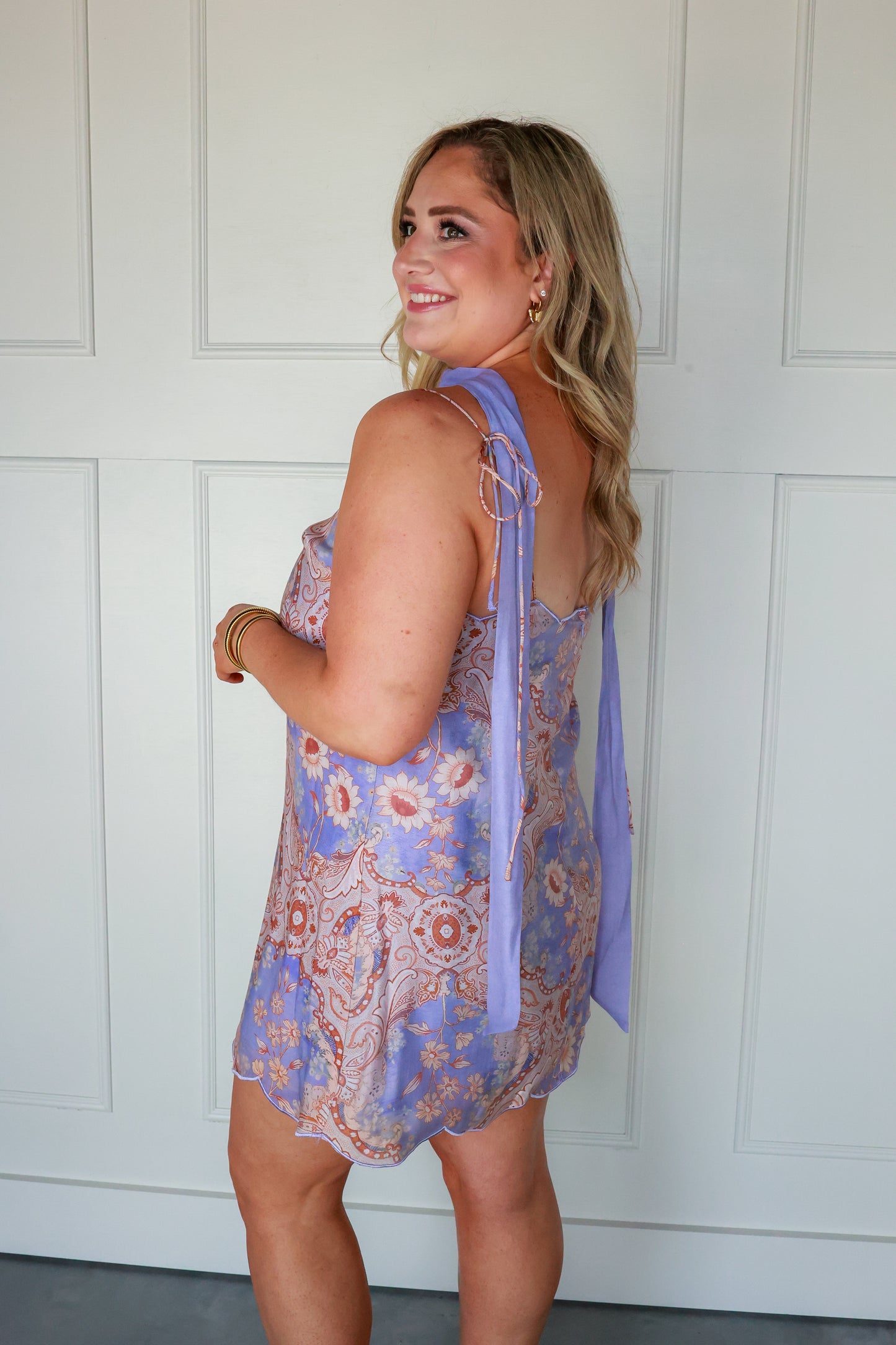LAVENDER PAISLEY MINI DRESS