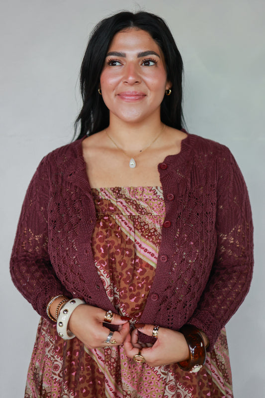 THE MERLOT SCALLOPED CARDI