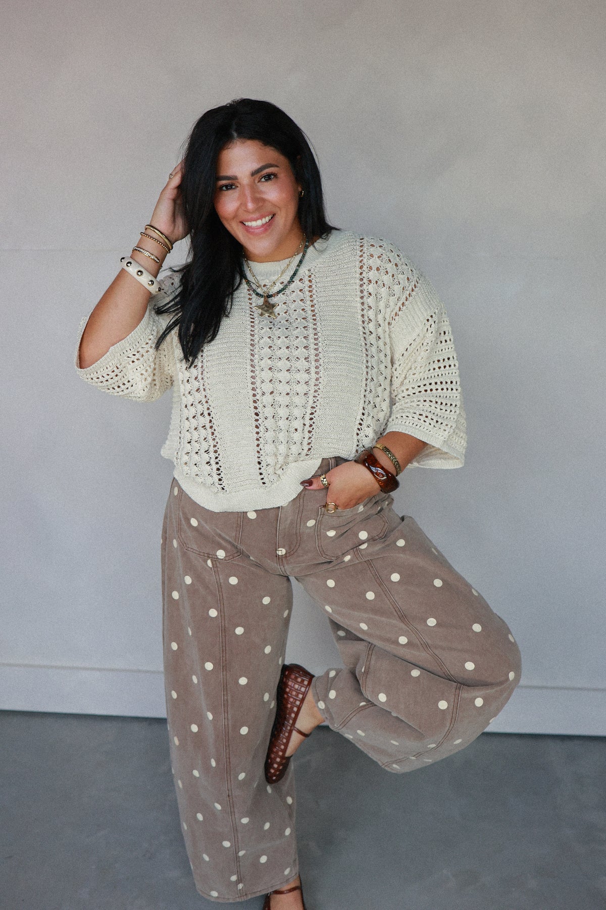 THE STARLIGHT POINTELLE SWEATER