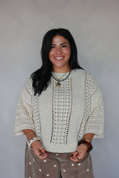THE STARLIGHT POINTELLE SWEATER