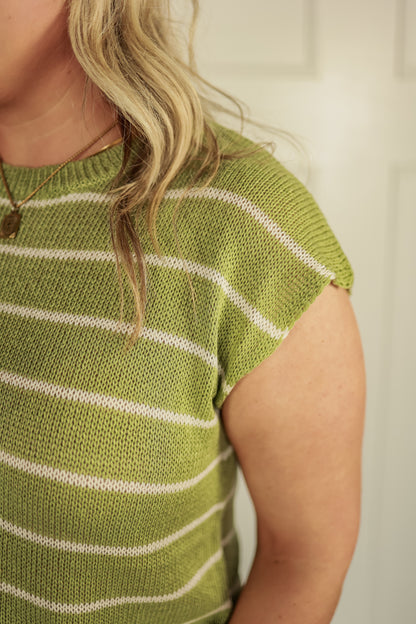 THE CLOVER STRIPED TOP | GREEN