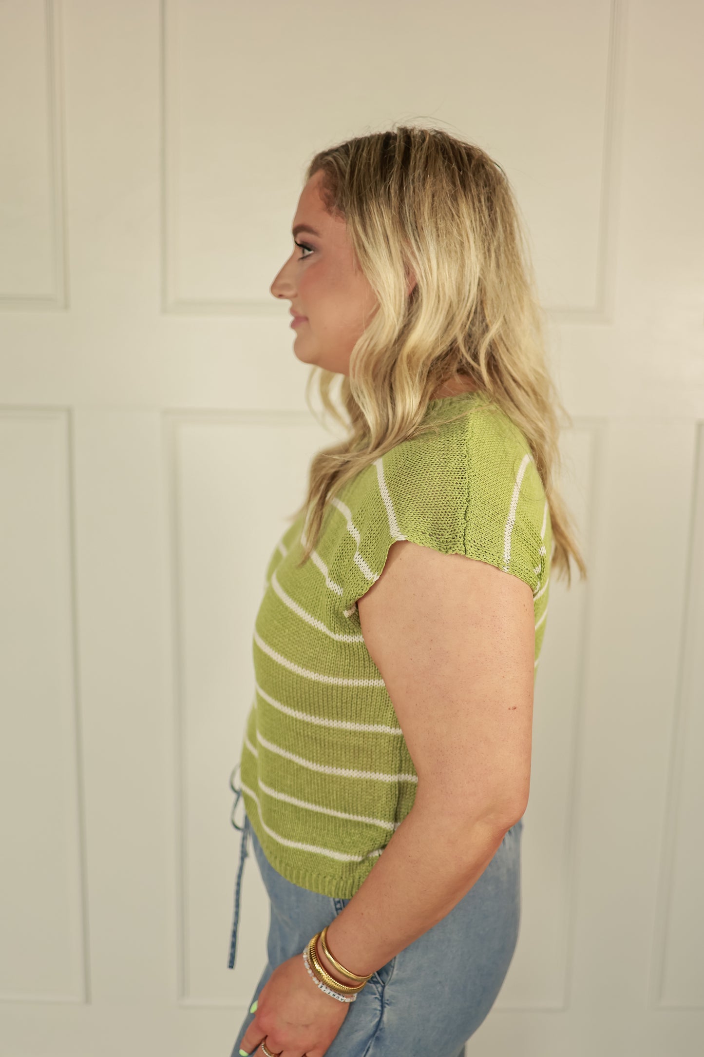 THE CLOVER STRIPED TOP | GREEN