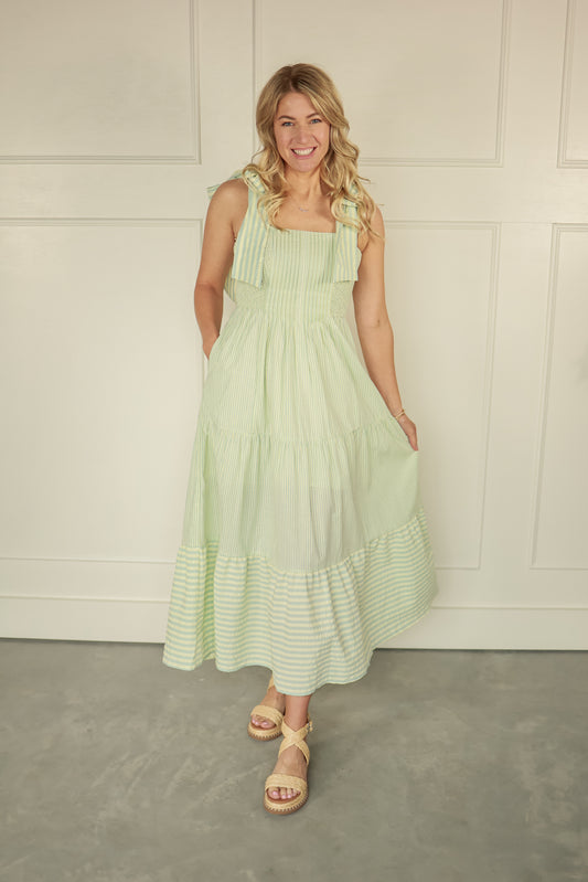 THE SWEET + STRIPED MAXI DRESS