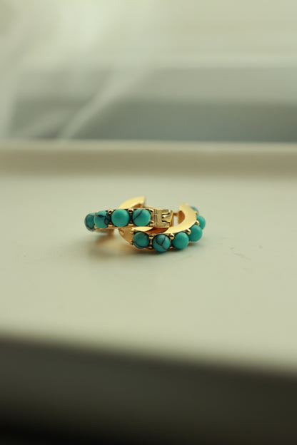 TURQUOISE DOT EARRING