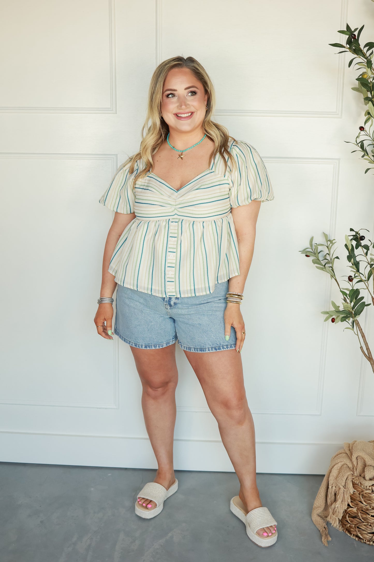CONFETTI STRIPE BUBBLE TOP