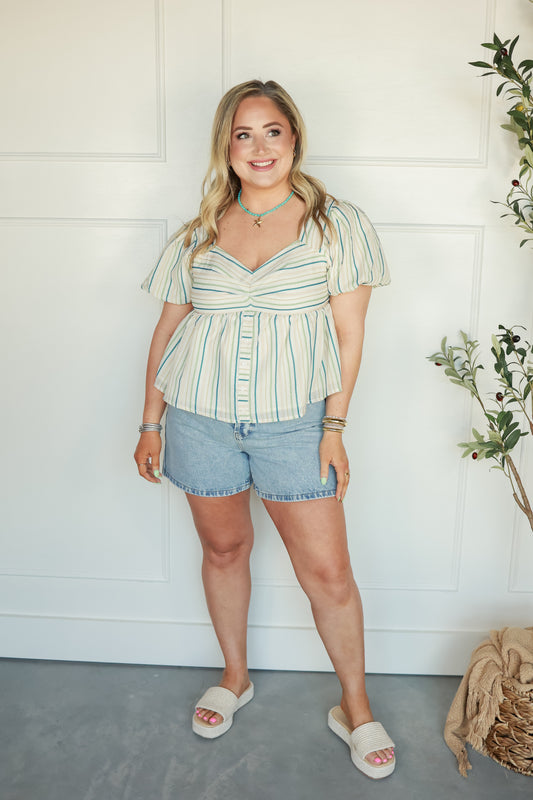CONFETTI STRIPE BUBBLE TOP