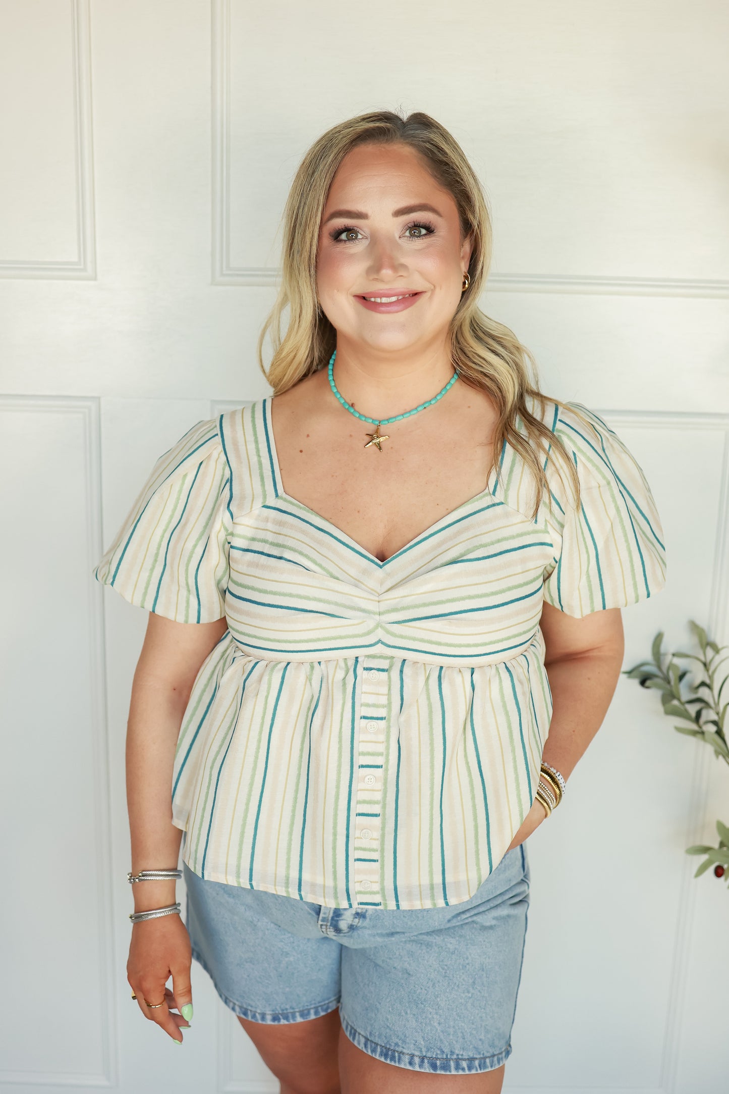 CONFETTI STRIPE BUBBLE TOP