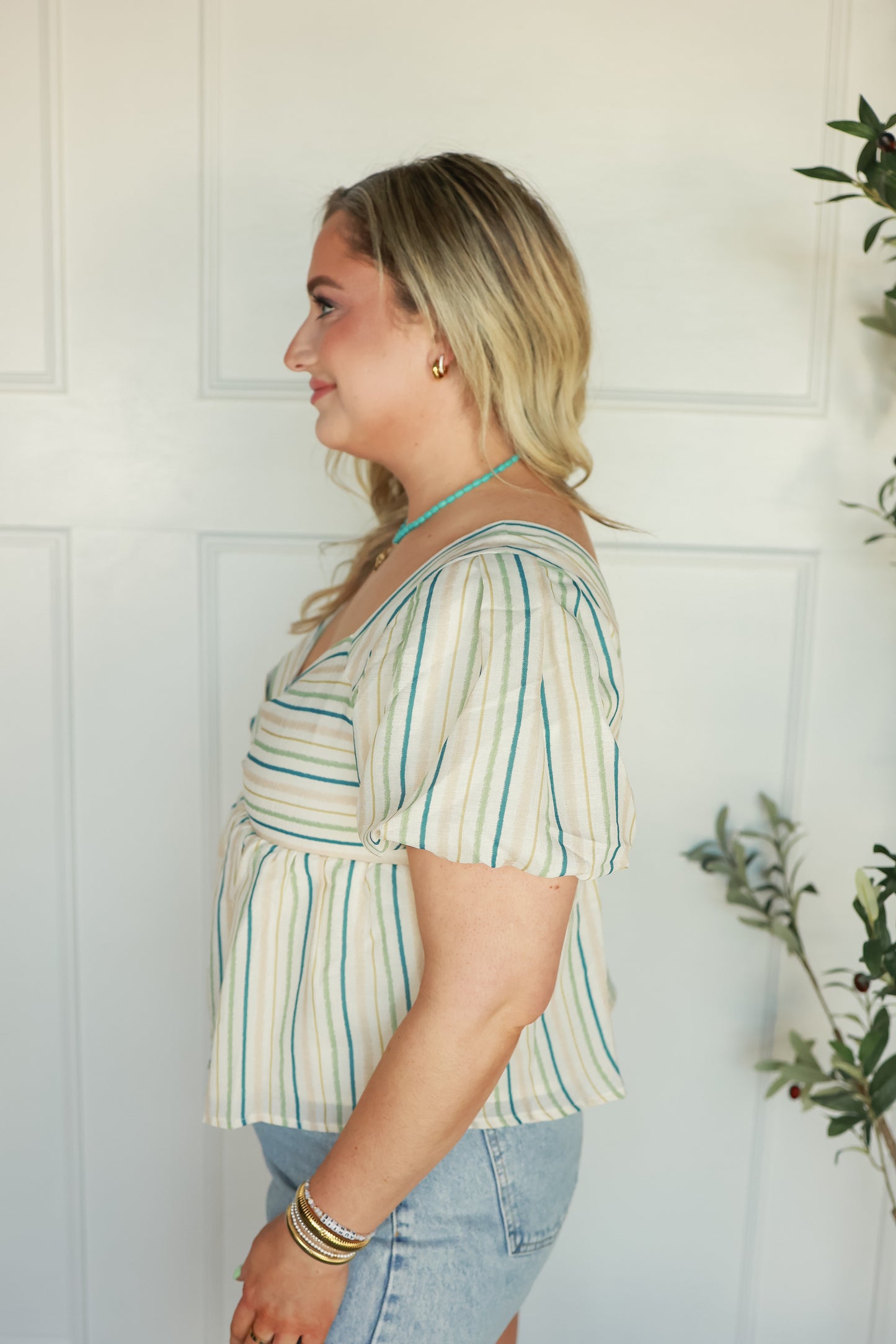 CONFETTI STRIPE BUBBLE TOP