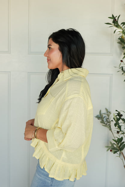 BREEZE RUFFLE HEM TOP | BUTTER