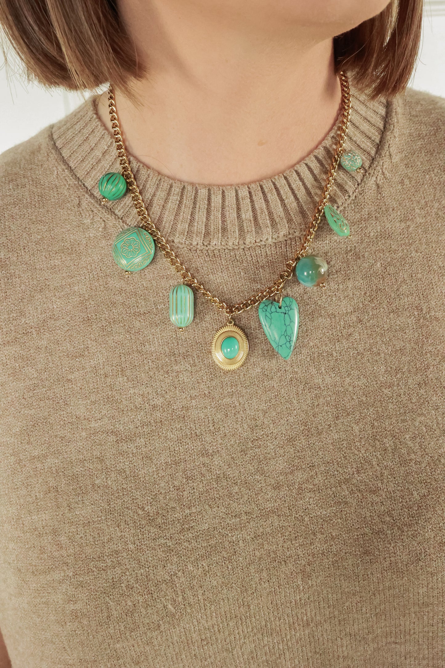 TURQUOISE CHARM NECKLACE